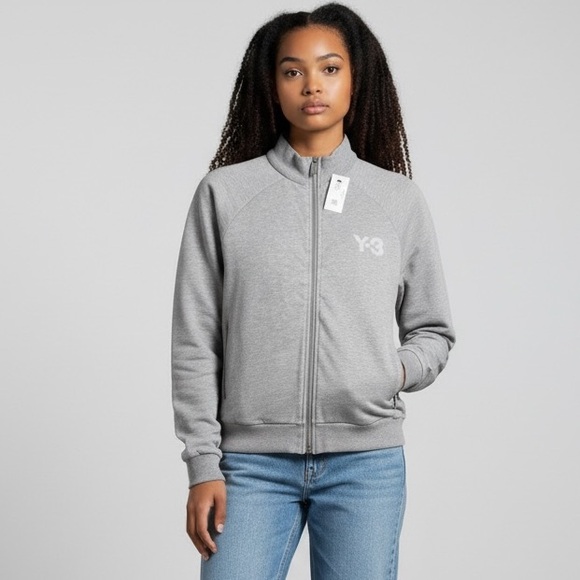 adidas Tops - adidas Y-3 Gray Full-Zip Sweatshirt